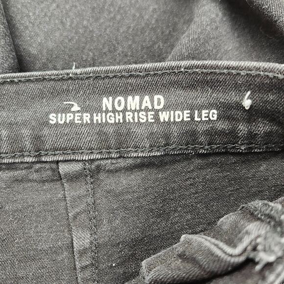 Nicole Miller Nomad Super High Rise Wide Leg Pants Size 8 Black Cropped - Picture 6 of 9